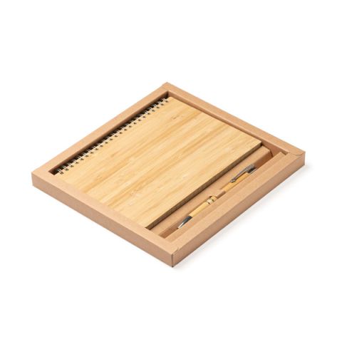 SET LIBRETA A5 Y BOLIGRAFO BAMBÚ GALA
